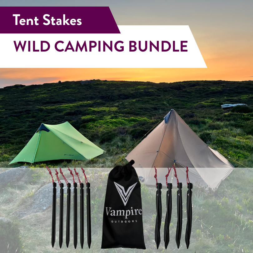 Wild camping tent stake bundle