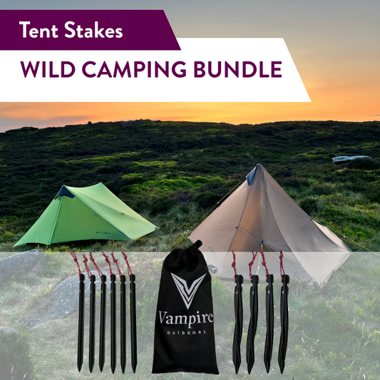 Wild camping tent stake bundle
