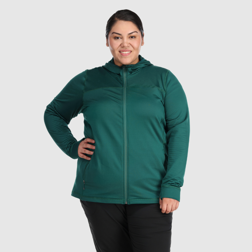 Outdoor Research women s Vigor full zip grid fleece hoodie Plus