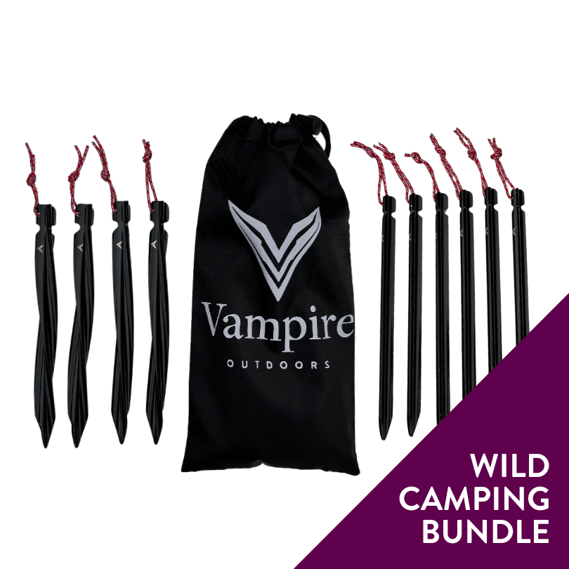 Wild camping tent stake bundle