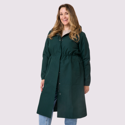 Amble Women's Overland Long Waterproof Jacket | Plus Size Rain Coat