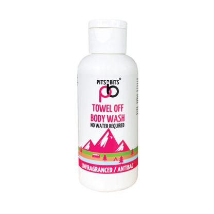 Pits & Bits® Towel Off® Body Wash 100ml Antibacterial and Fragrance Free