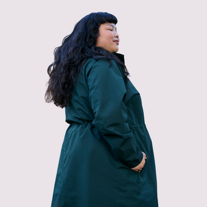 Amble Women's Overland Long Waterproof Jacket | Plus Size Rain Coat