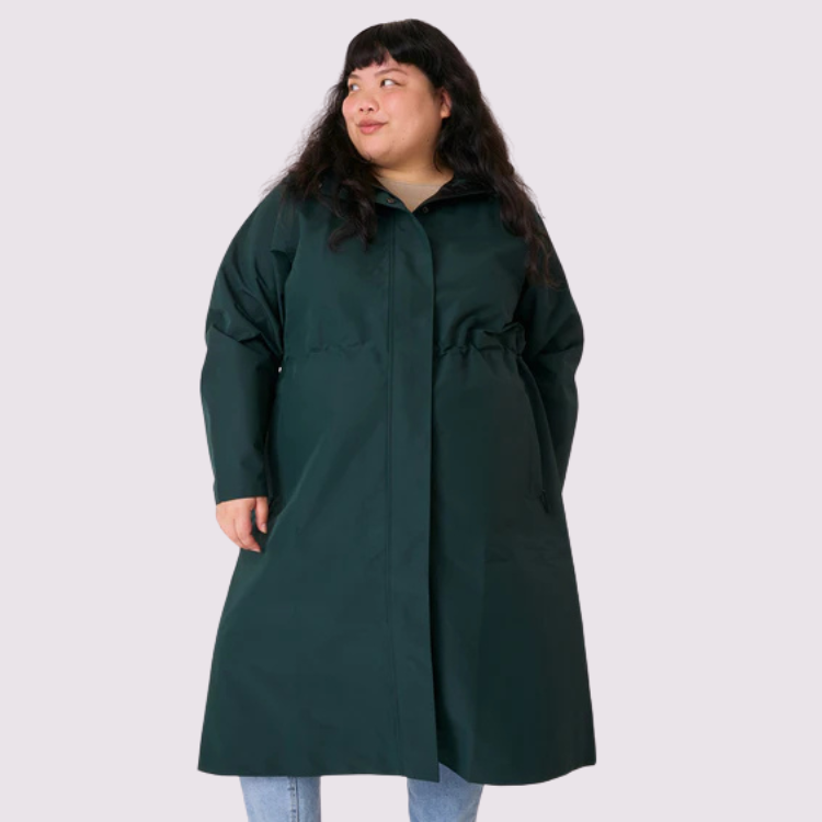 Amble Women's Overland Long Waterproof Jacket | Plus Size Rain Coat