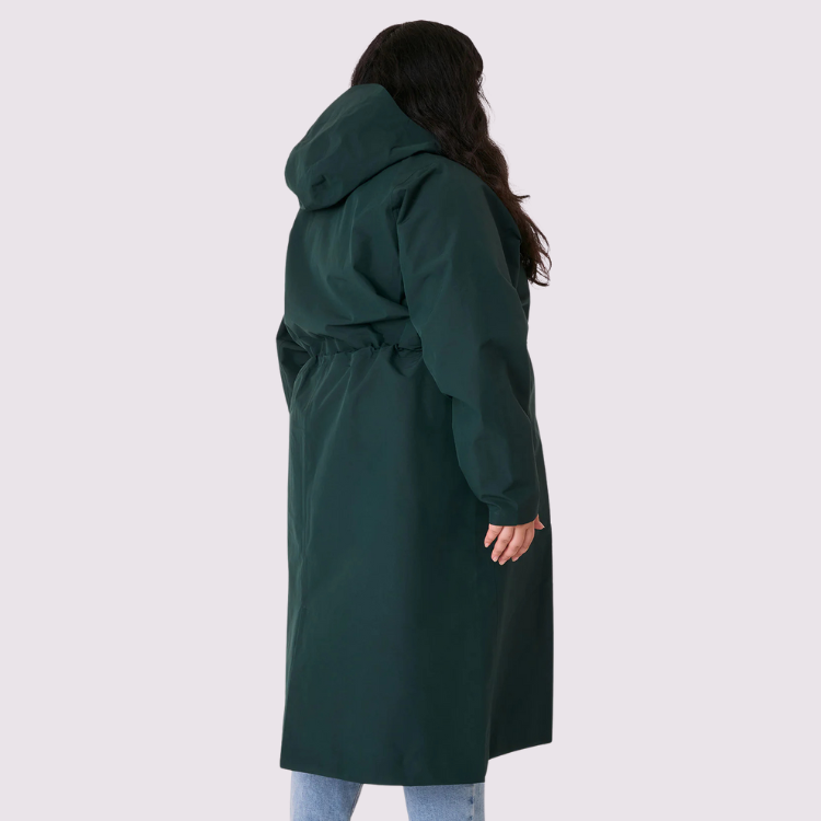 Amble Women's Overland Long Waterproof Jacket | Plus Size Rain Coat