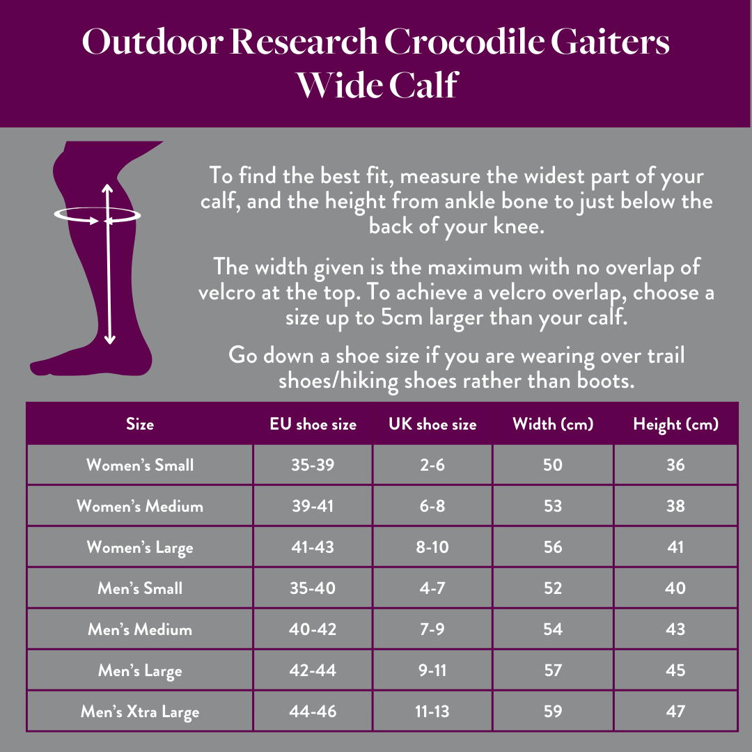 Outdoor Research Crocodile Gaiter | Wide Calf | Men's & Women's